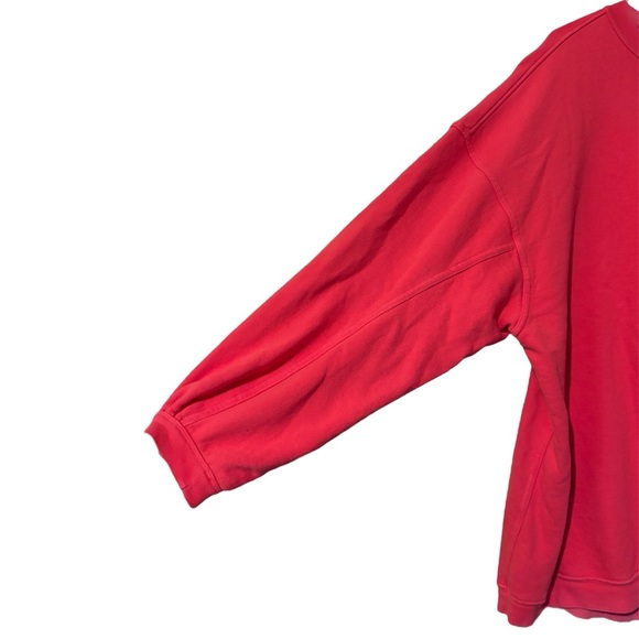 Aerie Oversized Embroidered Heart Real Crew Sweatshirt in Resort Red - Picture 8 of 12